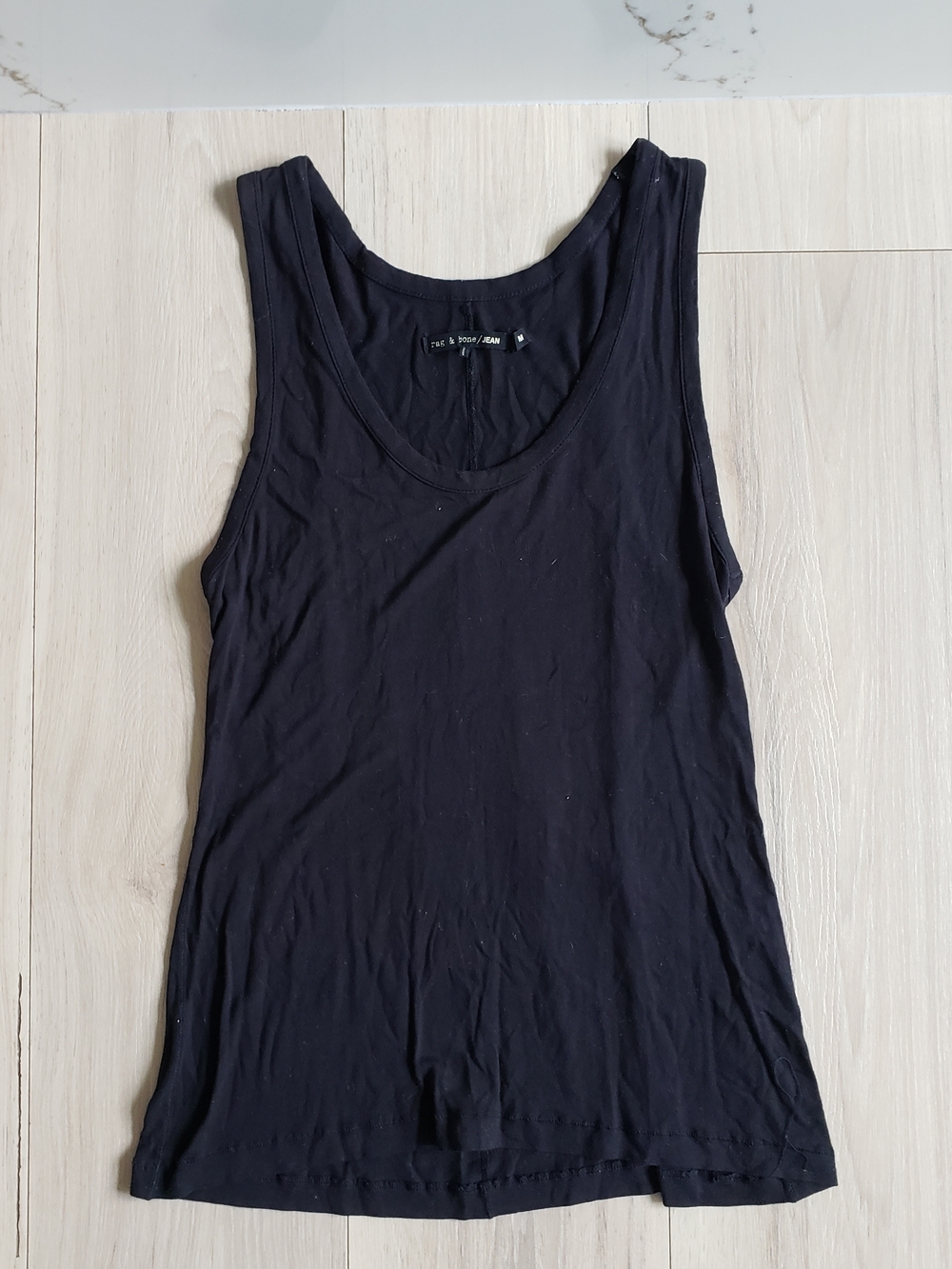 rag & bone Black Scoop Neck Tank Top